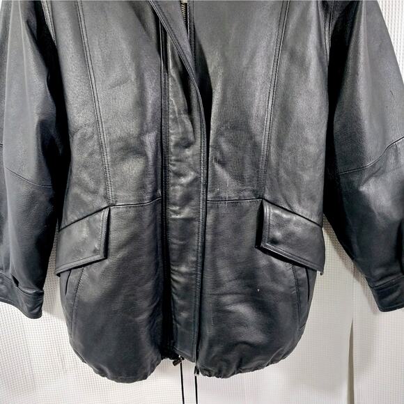 CROFT & BARROW! LUXE BLACK GENUINE LEATHER THERMAL LINED COAT, JACKET! SZ M - Picture 7 of 14